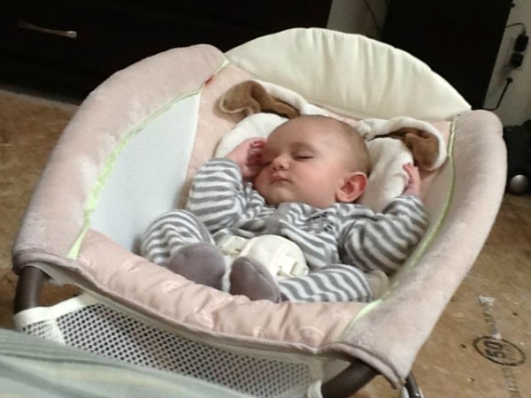 baby in rocker