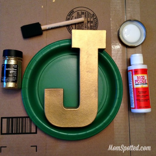 Make Your Own Gold Glittery Christmas Letter Decorations