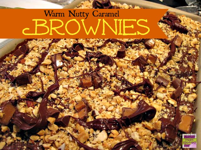 Warm Nutty Caramel Brownies a
