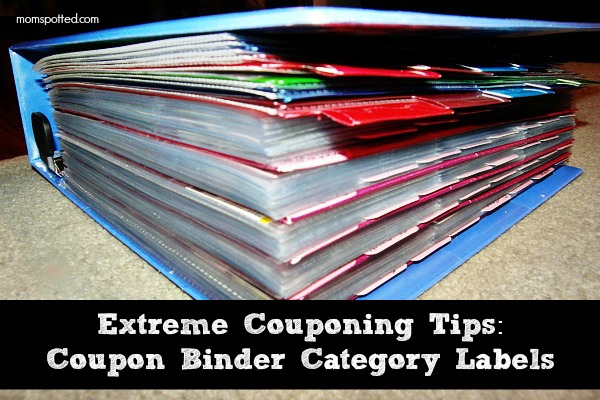 Extreme Couponing Tips Coupon Binder Category Labels