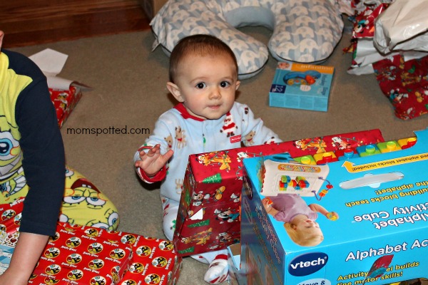sawyer on his 1st christmas morning #momspotted