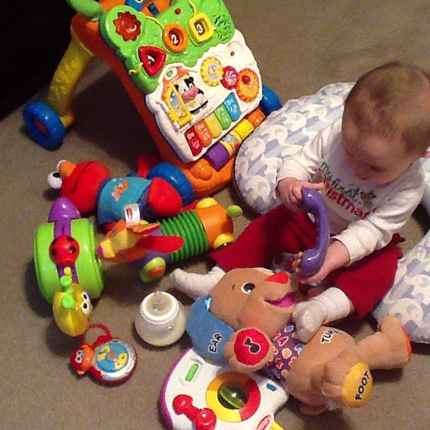 sawyer playing with all his new toys #momspotted