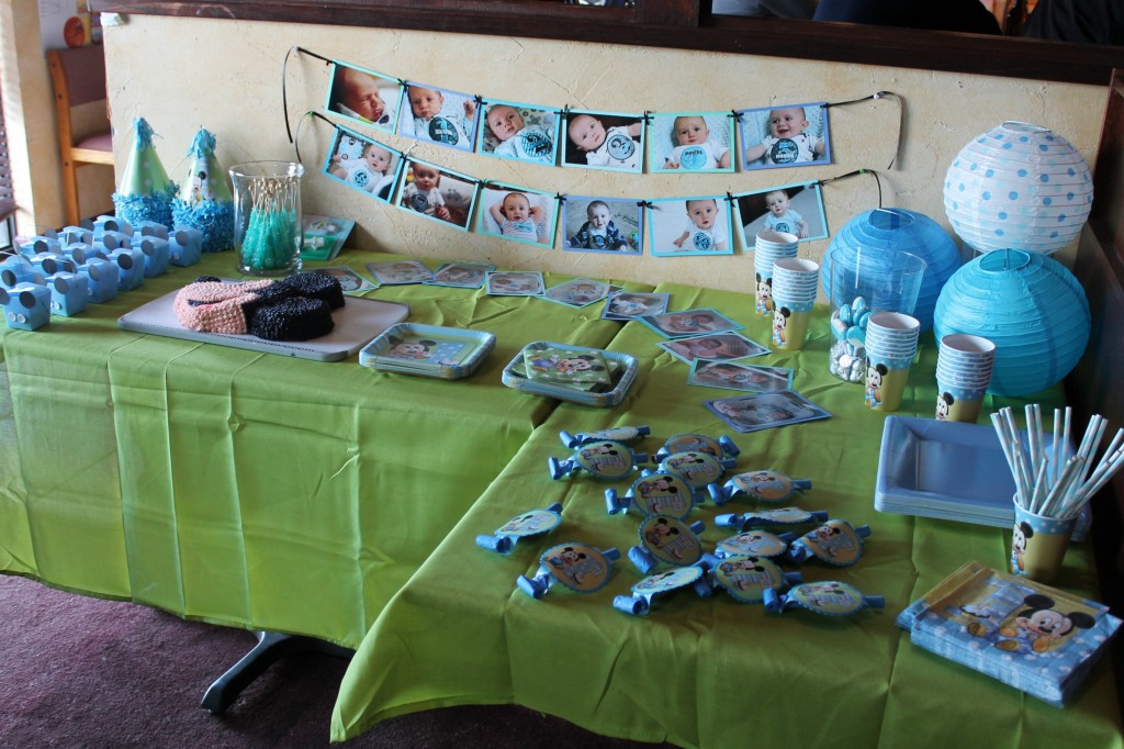 Sawyer's 1st Birthday Party {Mickey Mouse Themed} Baby Blue #momspotted #PartyCity