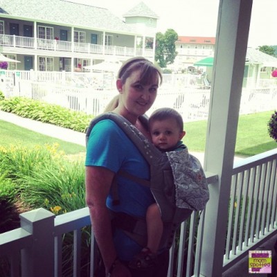 MomSpotted wearing Sawyer in an Ergo Baby Carrier