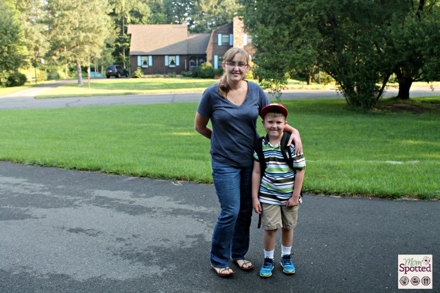 Gavin first day of 2nd grade with mom