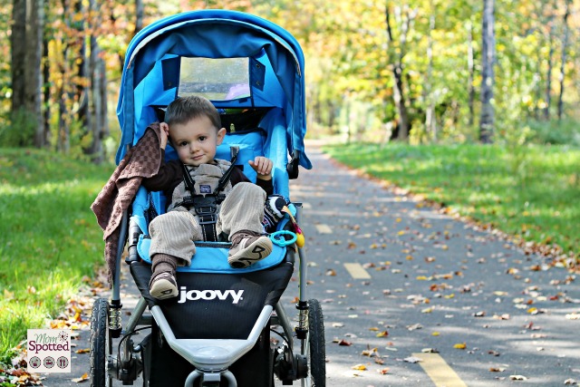 Sawyer James on the Manhan Bike Trail in his Joovy 360 Jogging Stroller