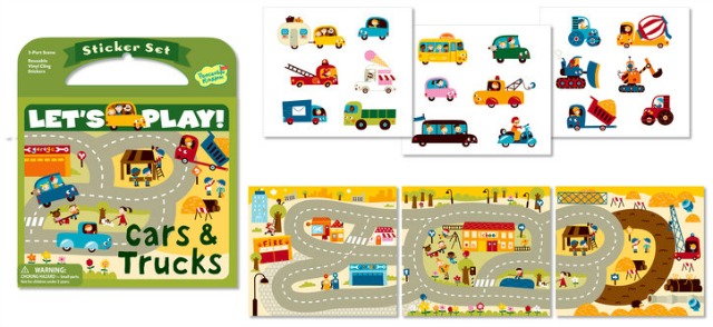 Let's Play! Cars & Trucks Reusable Sticker Set