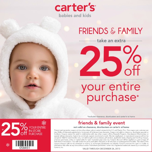 MCC Carter's Friends & Family Coupon