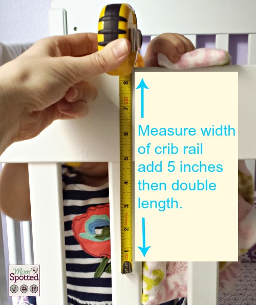 No Sew Fleece Tied Teething Crib Rail Cover Tutorial #momspotted