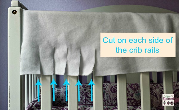 No Sew Fleece Tied Teething Crib Rail Cover Tutorial #momspotted