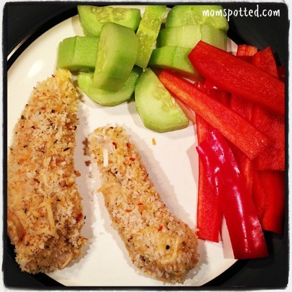 healthy dinner chicken cucumbers red peppers