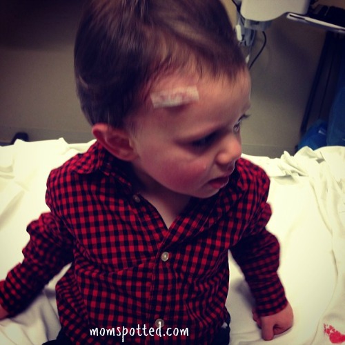 Sawyer Boo boo Stitches- 1st ER Visit