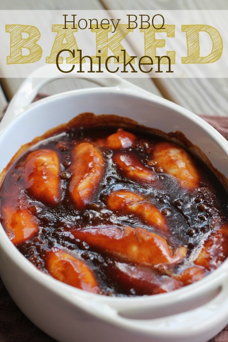 Honey BBQ Baked Chicken Recipe Momspotted.com #momspotted