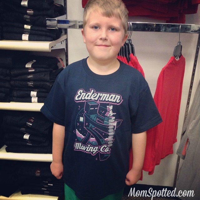 Gavin wearing Minecraft Enderman shirt at  JCPenney  #ThatsMyKid