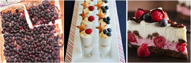 Raspberry & Blueberry Summer Desserts Collage