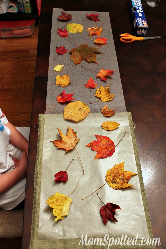 Fall Leaves in Wax Paper - The Seasoned Mom