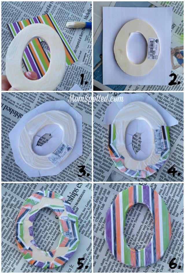 Decoupage Modge Podge Wooden Letters with Paper Tutorial #FunCraftsWithMom momspotted.com