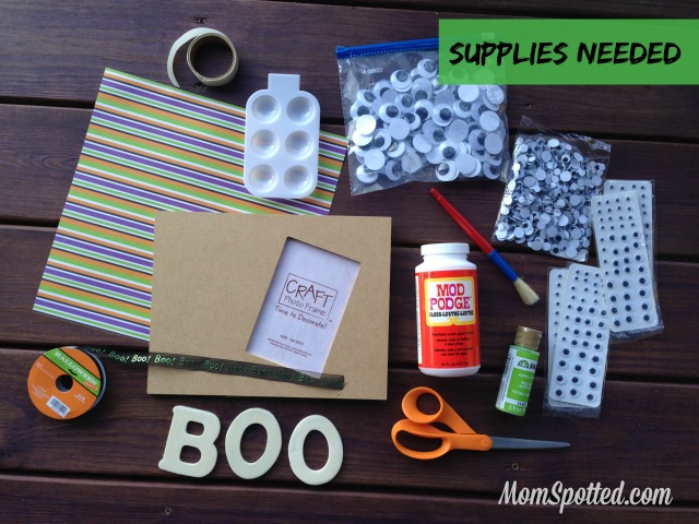 Boo! Halloween Wiggle Eye Picture Frame Tutorial #FunCraftsWithMom Supplies needed momspotted.com