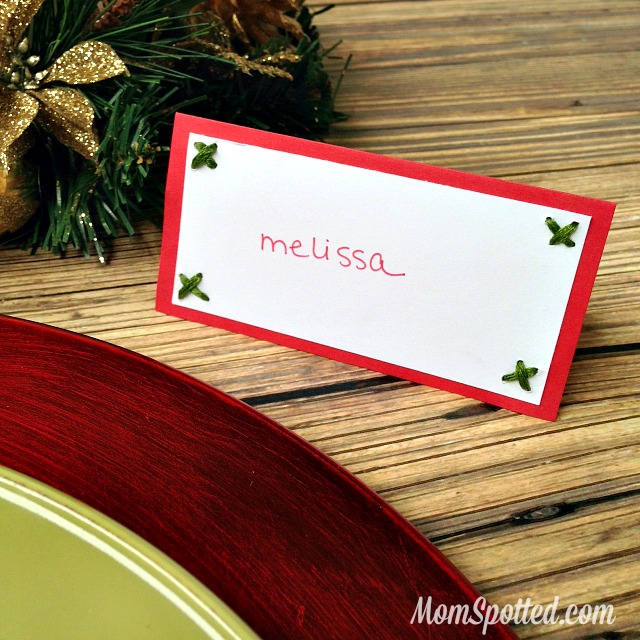 Hand Stitched Personalized Handmade Holiday Place Cards found on momspotted.com