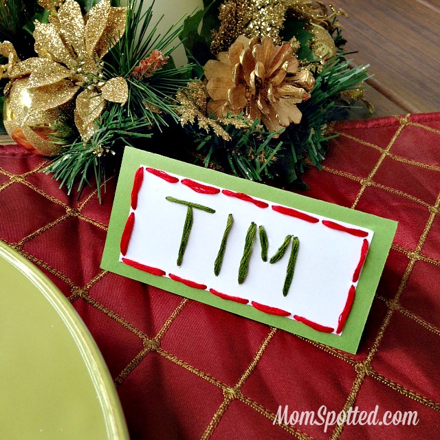 Full Hand Stitched Personalized Handmade Holiday Place Cards found on momspotted.com