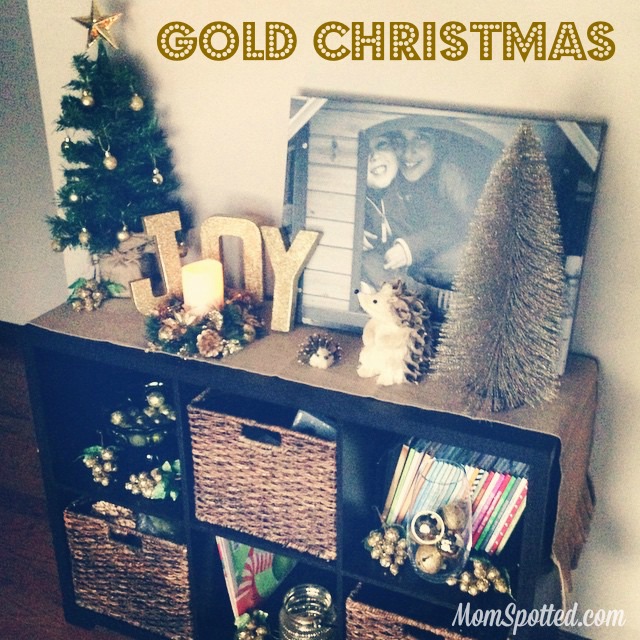 Make Your Own Gold Glittery Christmas Letter Decoration tutorial found on momspotted.com glitter, modge podge, christmas decor