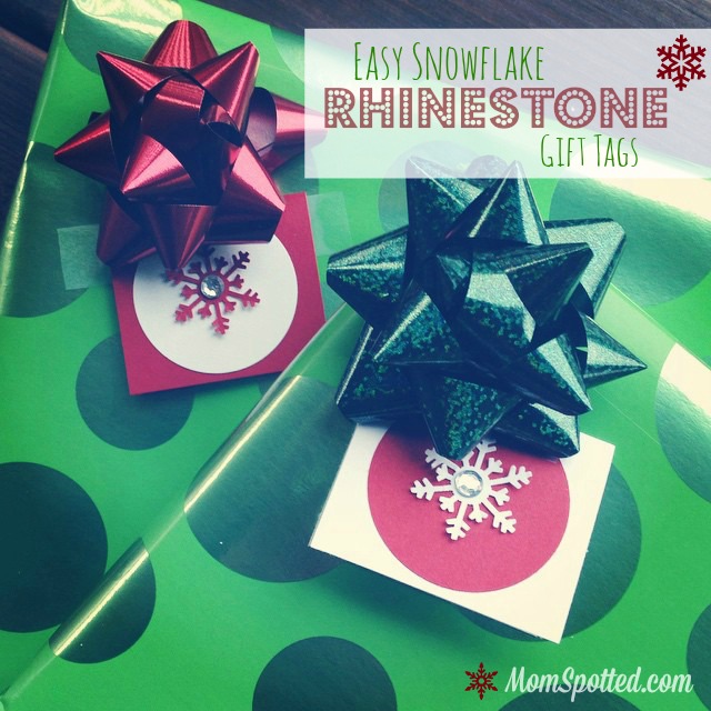 Easy DIY Snowflake Rhinestone Gift Tags