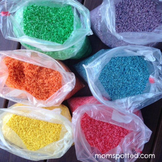 Make Your Own Rainbow Rice for Sensory Play {Fun Crafts With Mom}