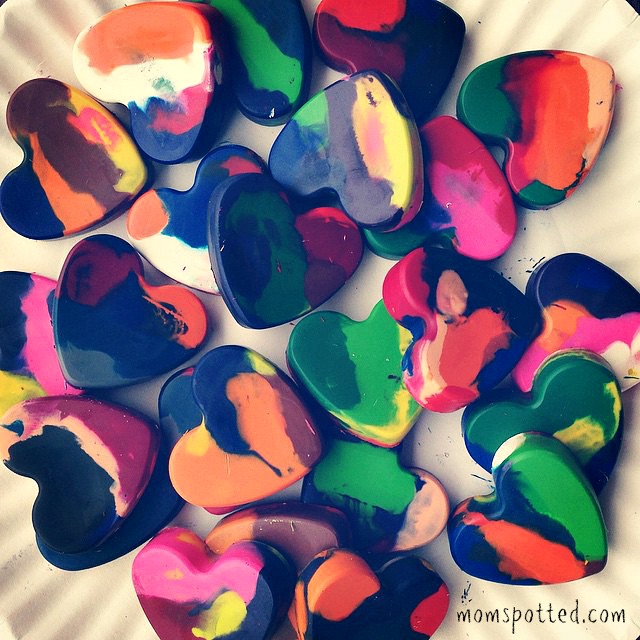 Make Your Own Heart Shaped Crayons