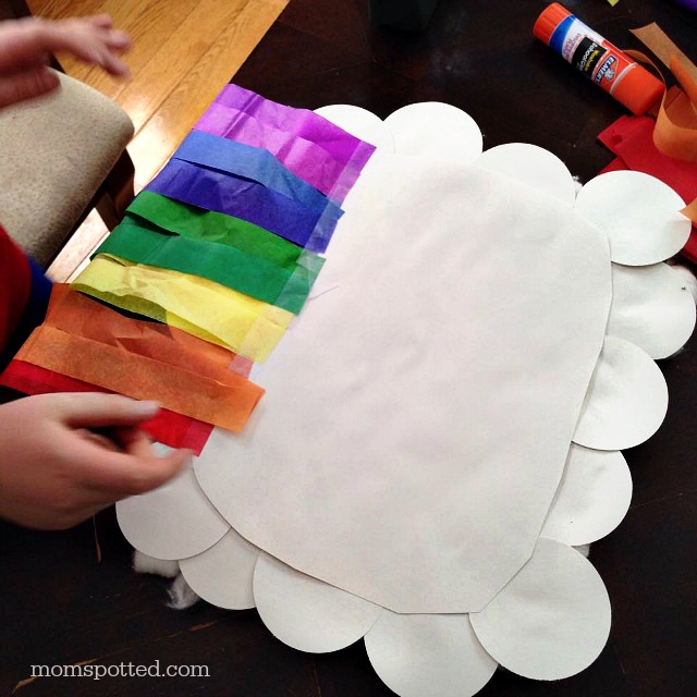 DIY Rainbow Cloud Wall Flag