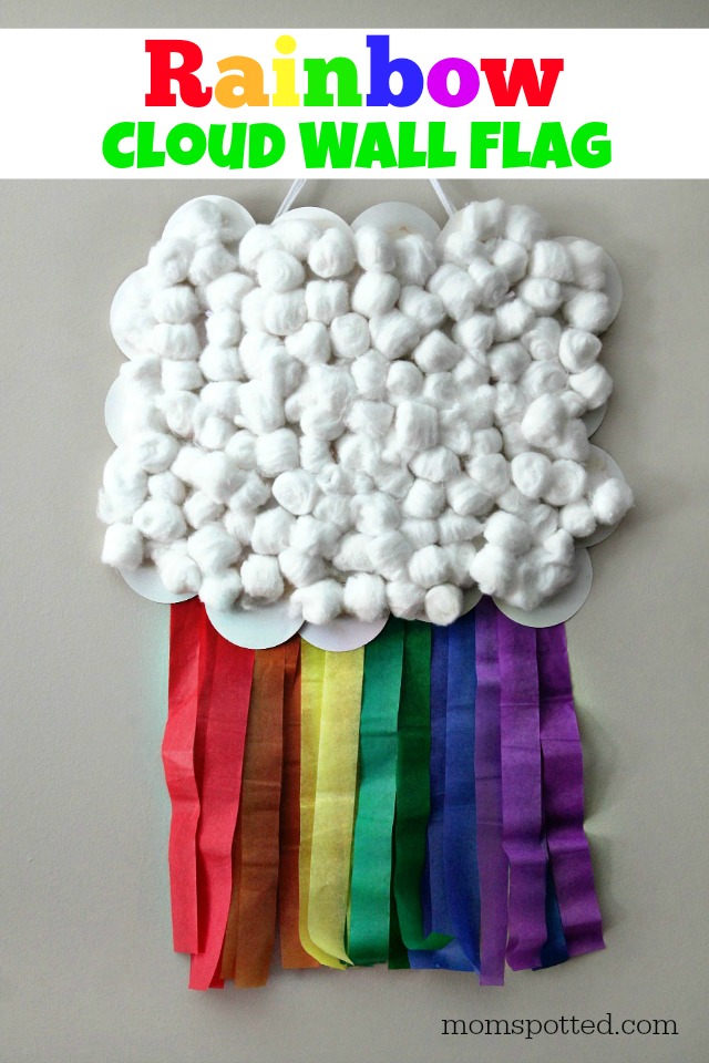 DIY Rainbow Cloud Wall Flag