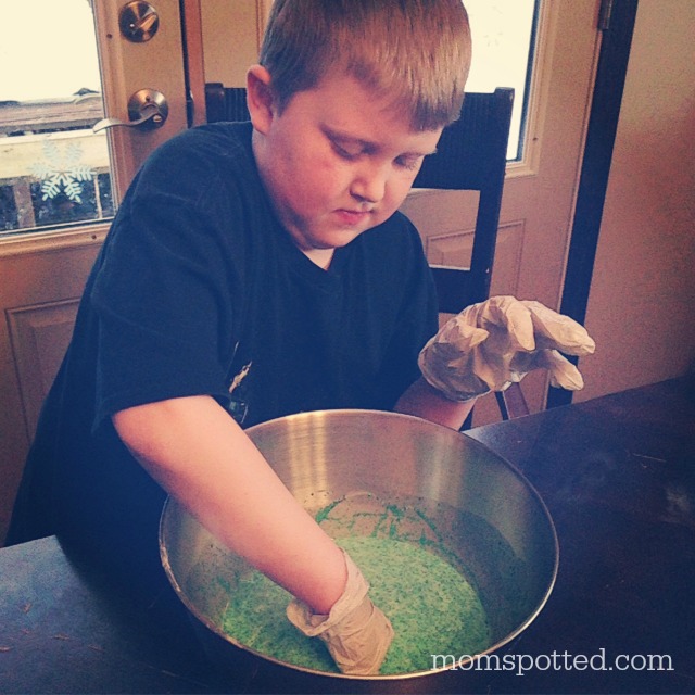 Make some fun, gooey Green Sparkle Leprechaun Slime in celebration of St. Patrick's Day with your toddler or preschool kids! Great summer science fun!