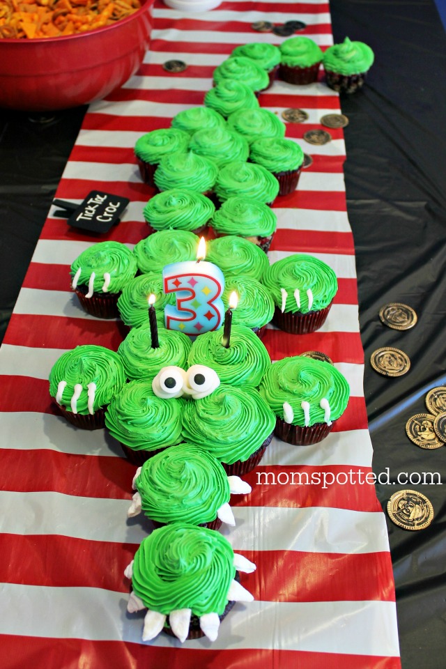 Tick Tock Croc Pirate Crocodile Cupcakes