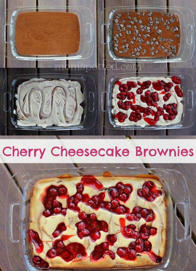 Cherry Cheesecake Brownies momspotted collage