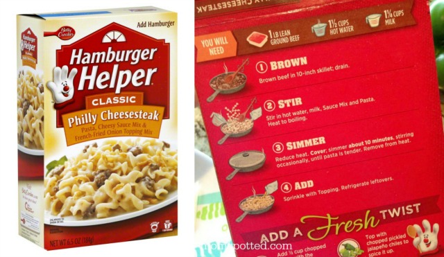 Hamburger Helper Philly Cheesesteak Collage