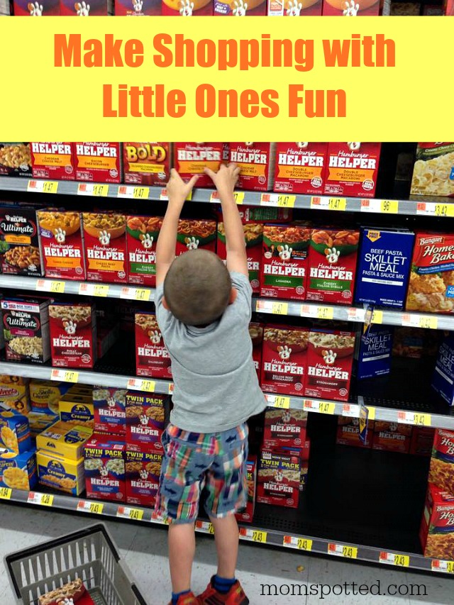 Sawyer picking out Hamburger Helper at    Walmart