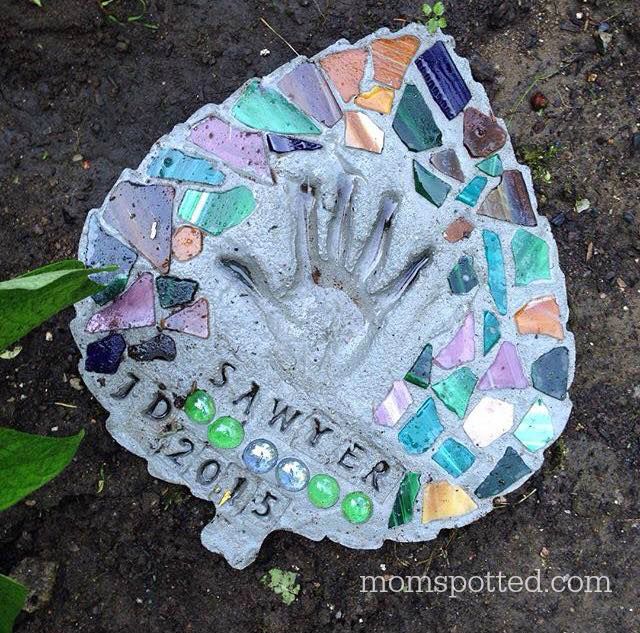 Kids Autumn Handprint Stepping Stone for Garden