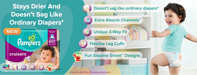 Pampers Cruisers Extra Absorb Channels