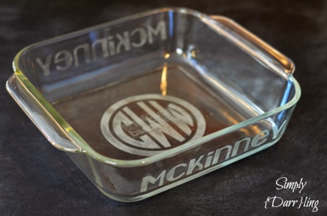 DIY Etched Pyrex Dish