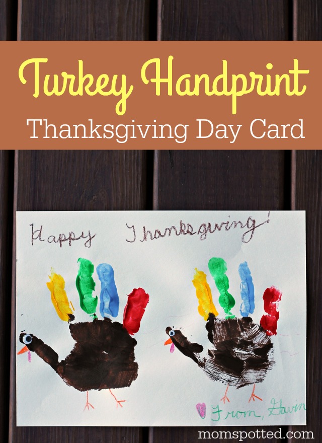 Turkey Handprint Thanksgiving Card #FunCraftsWithMom