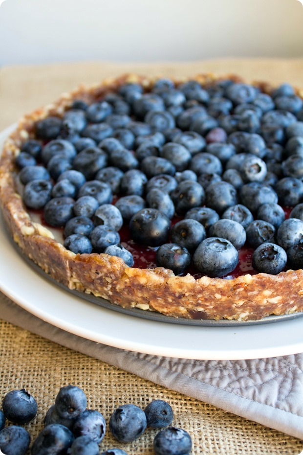 No Bake Blueberry Custard Pie (vegan + gluten free)