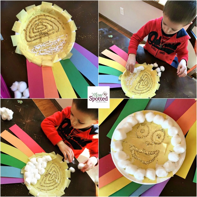 Rainbow Sun Clouds Paper Plate Craft 