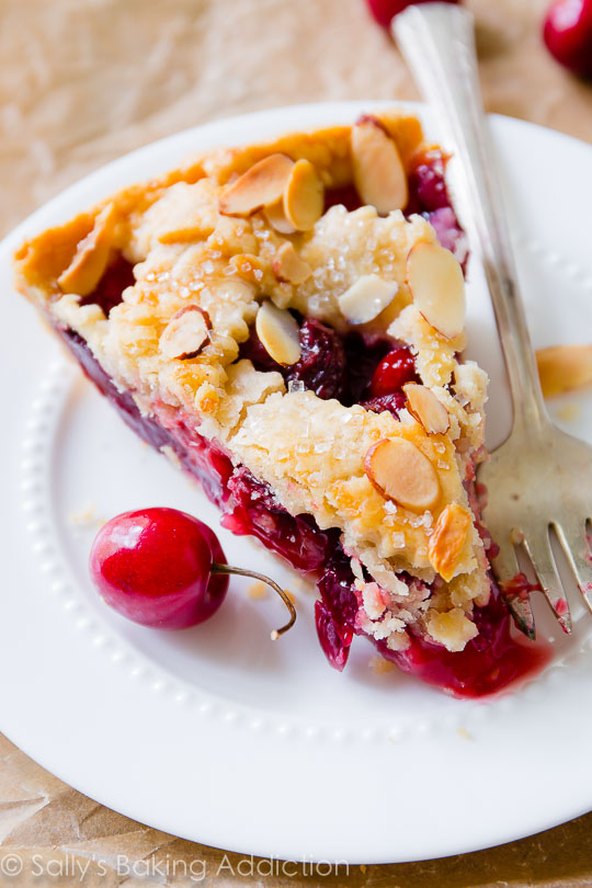Sweet Cherry Pie with Toasted Almonds a