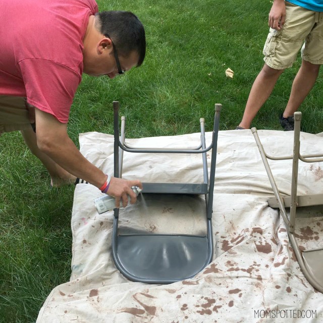 when spray painting metal chairs