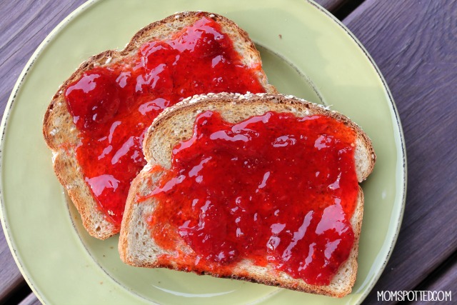 bread with homemade strawberry jam