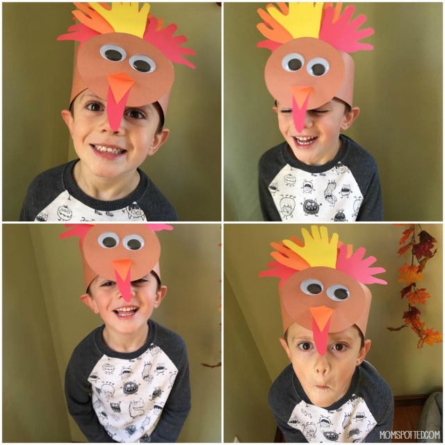 Turkey Handprint Headband Hat Craft for Thanksgiving