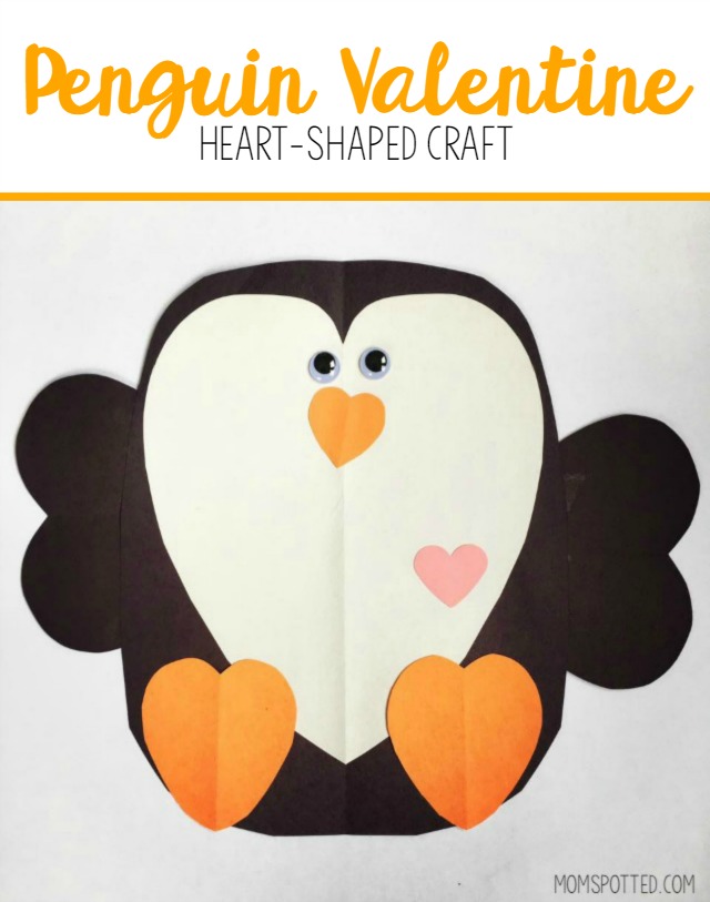 Penguin Valentine Heart-Shaped Craft - Mom Spotted