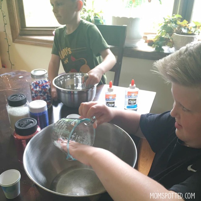 Red White & Blue Glitter Slime