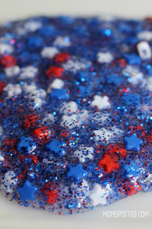 Red White & Blue Glitter Slime