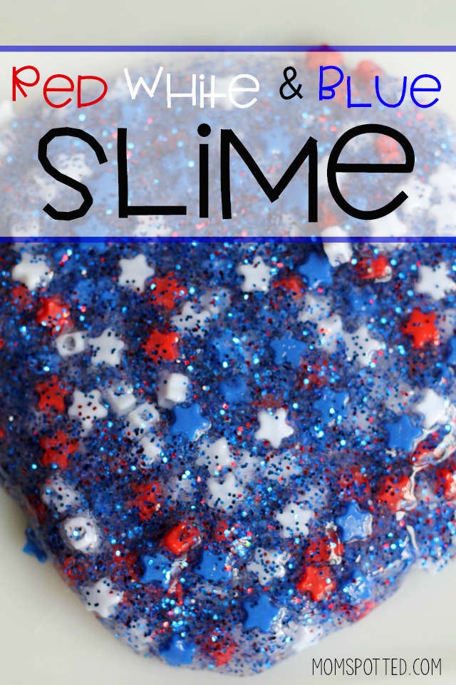 Red White & Blue Glitter Slime