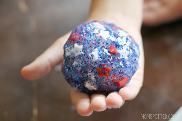 Red White & Blue Glitter Slime